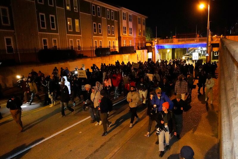 A large group of marchers in Memphis. AP