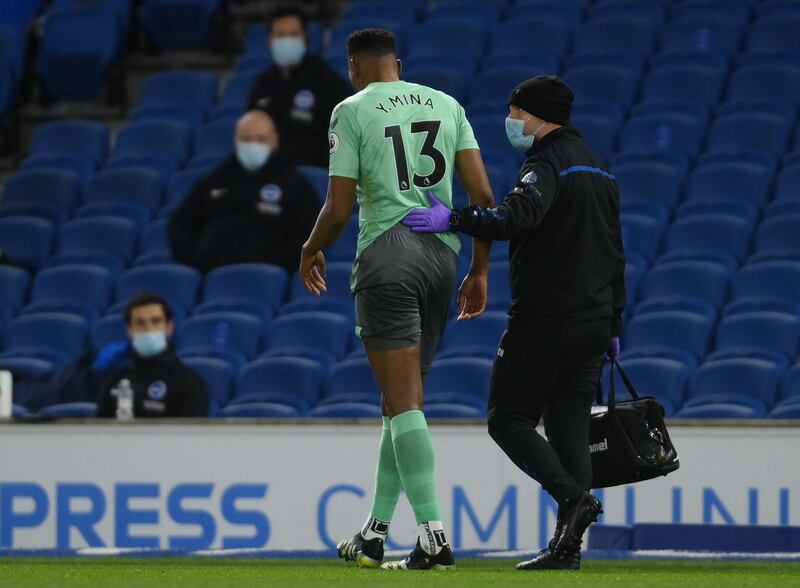 Yerry Mina 7 - The Colombian blocked Brighton’s best chance of the first half before being substituted early in the second after a slight knock.  PA