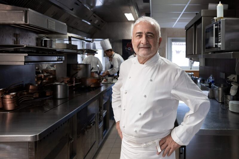 French chef Guy Savoy in his restaurant in Paris. AFP