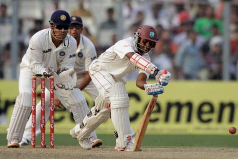 Shivnarine Chanderpaul, right, is the key if West Indies have a hope to rally against India, says teammate Adrian Barath.