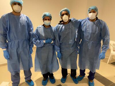 Doctors at an isolation centre in Warsan, Dubai. Courtesy: Medical staff