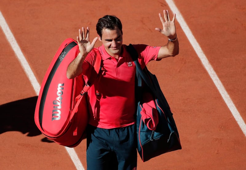 Roger Federer celebrates beating Denis Istomin 6-2, 6-4, 6-3 in Paris. Reuters