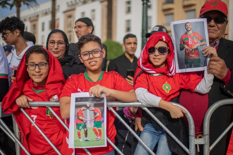 Moroccans cheer on their national football team in Rabat after their heroics in reaching the World Cup semi-finals in Qatar. EPA