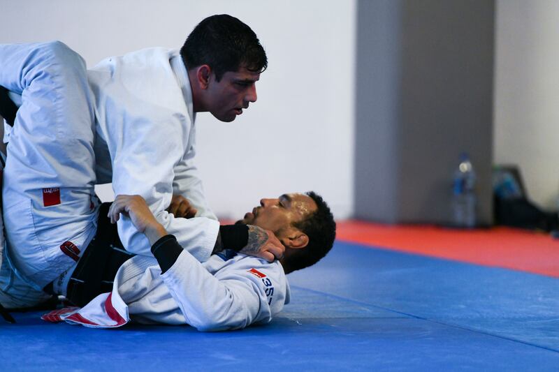 Faisal Al Ketbi training with his teammates for the Asian Jiu-Jitsu Championship.