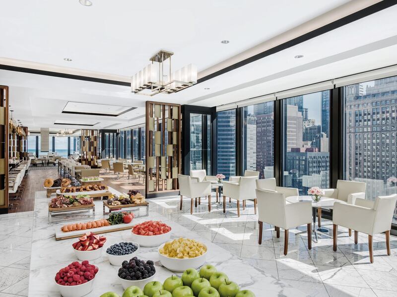 The Langham Club dining area at The Langham, Chicago. Courtesy The Langham, Chicago