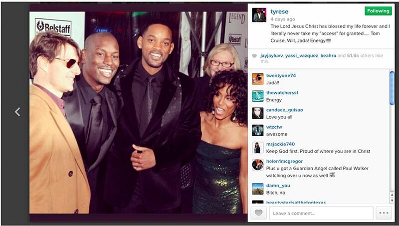 An Instagram post by Tyrese Gibson, April 18, 2014