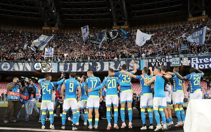 Napoli celebrate their victory. Getty Images