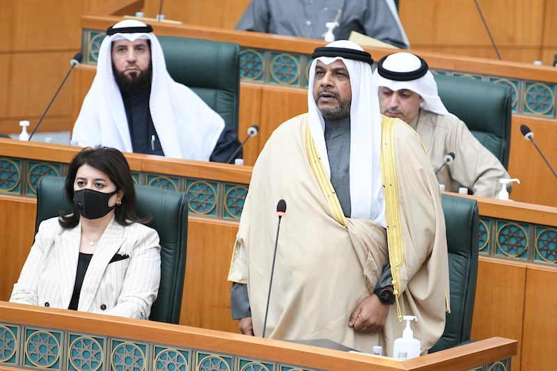 Kuwait PM Sheikh Sabah Al Khaled Al Hamad Al Sabah and his new cabinet participated in an oath-taking ceremony before a regular session of the National Assembly. EPA