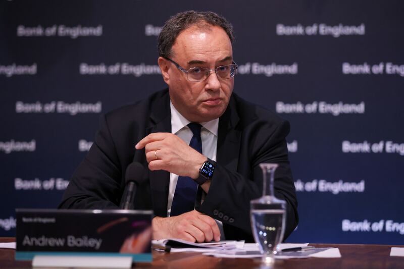 Andrew Bailey, Governor of the Bank of England. Bloomberg