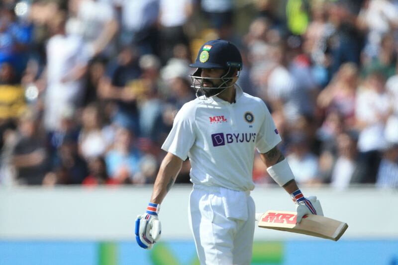 India captain Virat Kohli walks off after losing his wicket for 55.