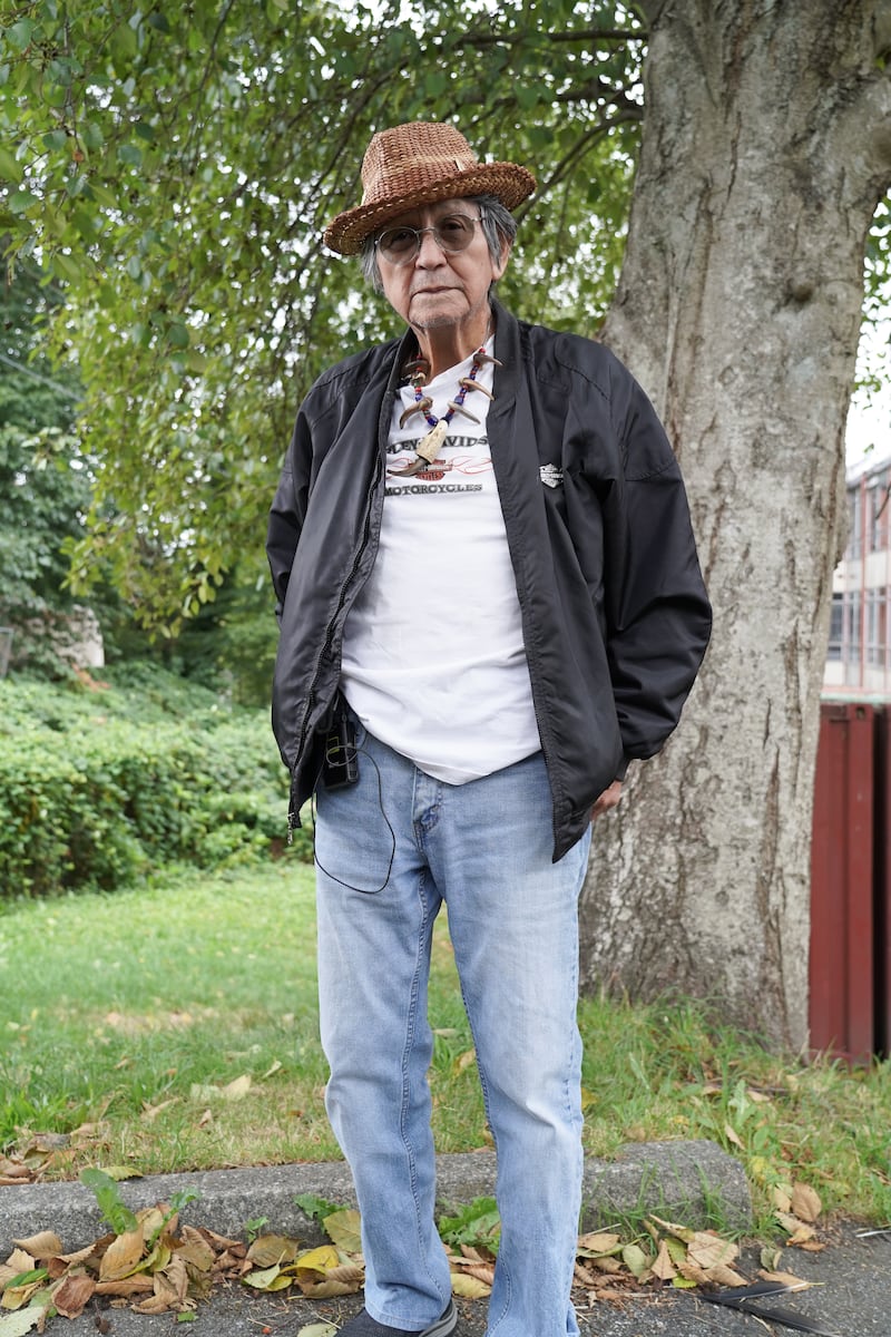 Sam George a survivor of Canada's Indian residential schools poses near where the St Paul's Indian Residential School in North Vancouver, Canada used to stand. Willy Lowry / The National