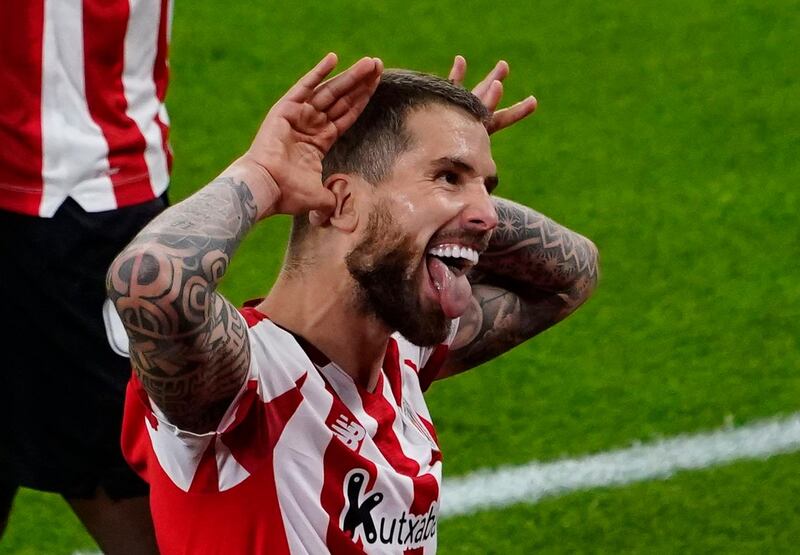 Athletic Bilbao's Inigo Martinez celebrates. Reuters