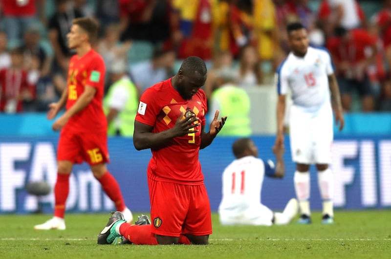 Romelu Lukaku celebrates Belgium's victory over Panaman in their opening World Cup Group G game. Francois Nel / Getty Images