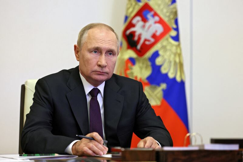 Russian President Vladimir Putin attends an unscheduled session of the Collective Security Treaty Organisation, a Moscow-dominated security alliance of former Soviet nations, after the border attacks between Armenia and Azerbaijan. Reuters