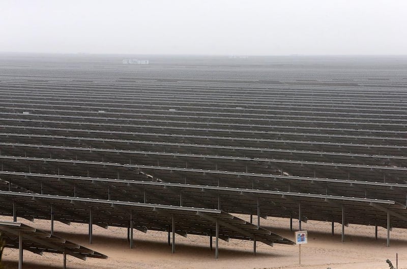 The Mohammed bin Rashid Al Maktoum solar park in Dubai is part of the emirate's ambition to generate 75 per cent of its energy needs from renewable sources by 2050. Pawan Singh / The National