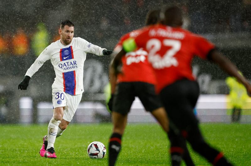 Paris Saint-Germain's Lionel Messi in action against Rennes at Roazhon Park, Rennes, France on January 15, 2023. Ligue 1 leaders PSG lost the match 1-0. Reuters