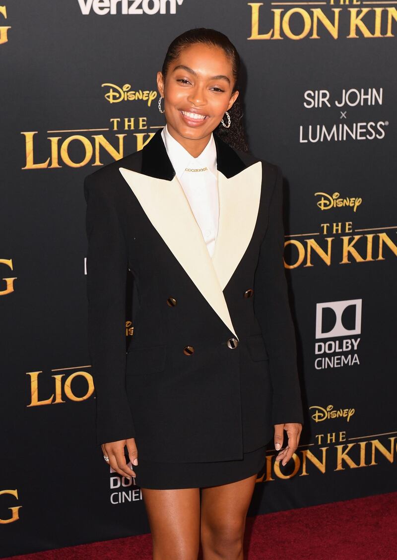 Yara Shahidi arrives for the world premiere of Disney's 'The Lion King' at the Dolby Theatre on July 9, 2019. AFP