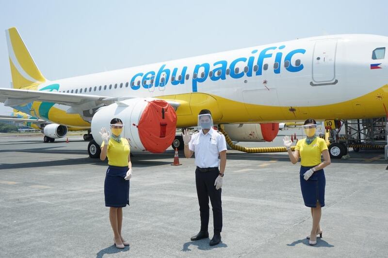 As the Philippines reopened to international flights, Filipino airline Cebu Pacific has stepped up social distancing rules and introduced PPE for crew. Courtesy Cebu Pacific