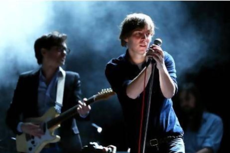 Laurent Brancowitz, left, and Thomas Mars of Phoenix performing in New York City in April 2013. Neilson Barnard / Getty Images