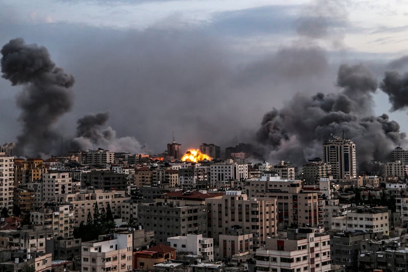 Israel has carried out air strikes on the Gaza Strip in response to the surprise attack by Hamas. EPA