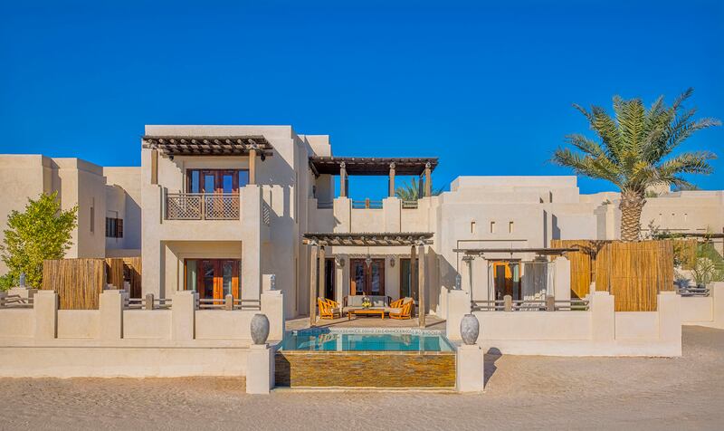 Each villa comes with a plunge pool located at the edge of the desert