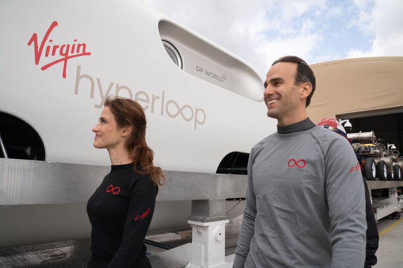 Sara Luchian, Director of Passenger Experience and Josh Giegel, its Chief Technology Officer. Courtesy Virgin Hyperloop