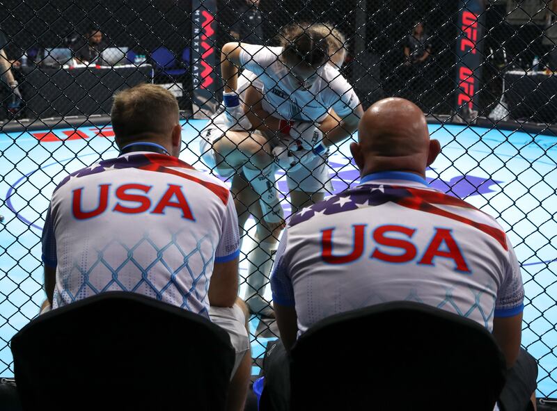 USA coaches watch the action. 