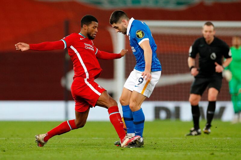 Georginio Wijnaldum - 4. The Dutchman was lacking his usual vigour. He tried to drive forward but found it hard to generate much momentum. Withdrawn for Oxlade-Chamberlain in the 64th minute after looking heavy-legged. AFP