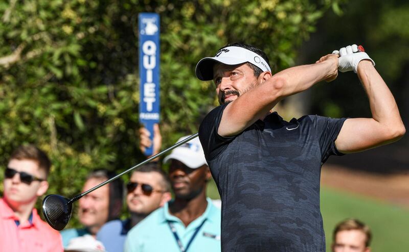 Second round leader Michael Lorenzo-Vera of France takes a shot during the DP World Tour Championship at Jumeirah Golf Estates. AFP