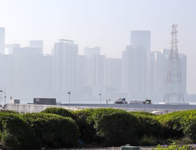 A foggy Abu Dhabi on Tuesday morning. Victor Besa / The National