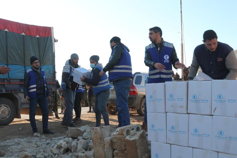 The WFP is flying aircraft out of the UN depot hub in Dubai, providing food, shelter and emergency kits to Syria