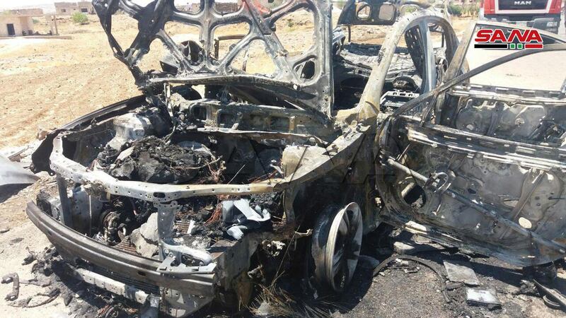 A rocket-propelled grenade landed on a private car carrying a man and three women in the Saasa area, killing the driver and a girl who was nearby and injuring the three women in Syria. SANA