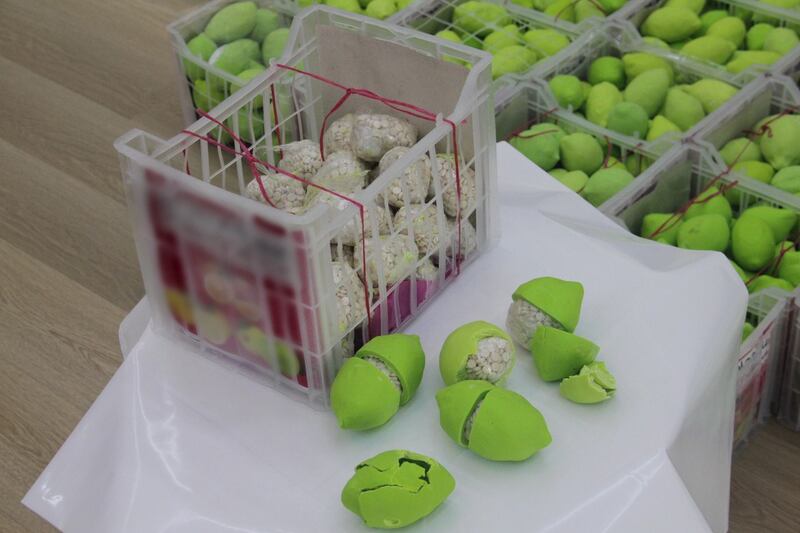 The shipment was then concealed in a consignment of real lemons. Photo: Dubai Police