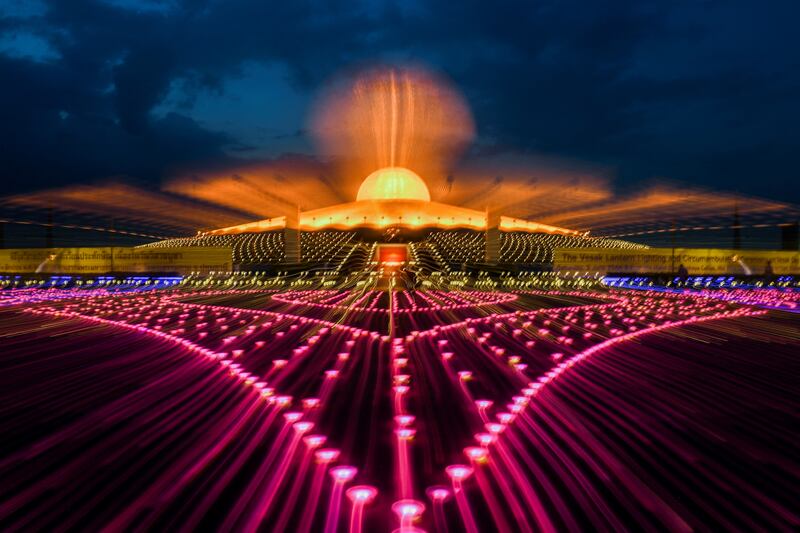 The temple during a ceremony commemorating Vesak Day, an annual celebration of Buddha's birth, enlightenment and death. Reuters