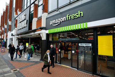 Amazon Fresh cashierless convenience store in London. Amazon Fresh now has 15 stores in the US and five in the UK. Bloomberg