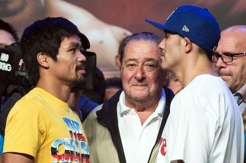 Manny Pacquiao and Brandon Rios will square off at roughly 7 AM in the UAE on Sunday morning for the WBO welterweight title. Tyrone Siu / Reuters