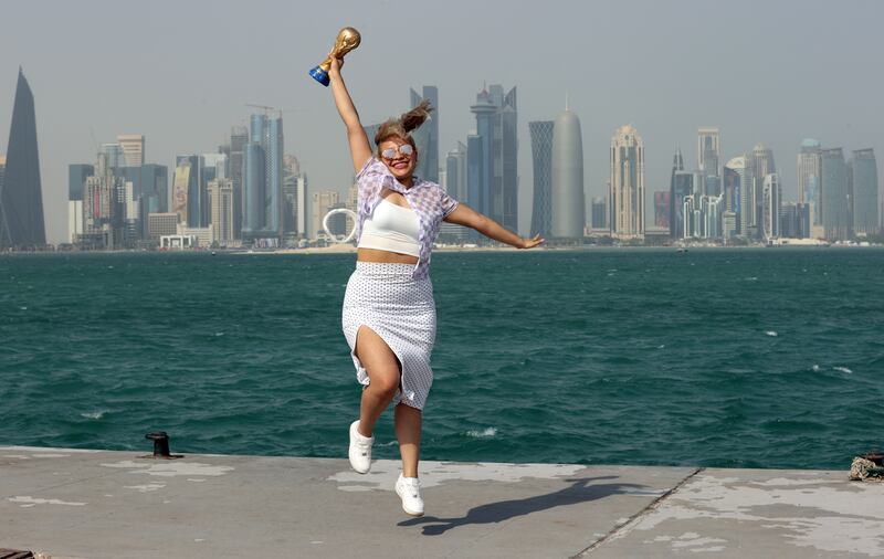 Mexico fans are in full force, with many heading to the waterfront near the traditional market Souq Waqif in Doha. EPA