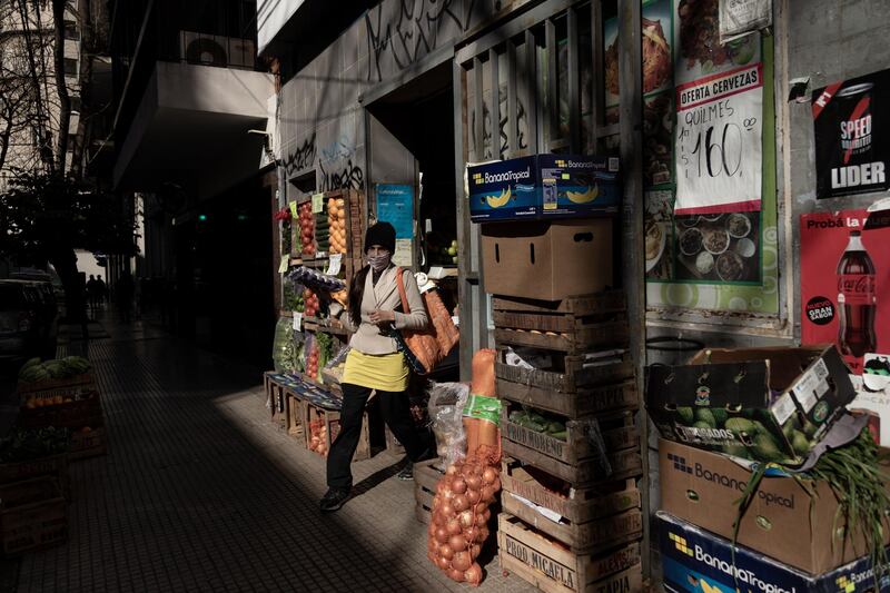 A grocery shop in the Palermo neighbourhood of Buenos Aires. Argentina reported 24,601 new Covid-19 cases on Tuesday, taking the total to 3,586,736. Bloomberg