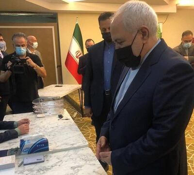 Iran's foreign minister casts his ballot in Turkey while on a diplomatic trip. Tasnim 