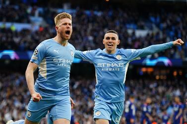 File photo dated 26-04-2022 of Manchester City's Kevin De Bruyne celebrates scoring. The 2021/2022 premier league in numbers. Issue date: Sunday May 22, 2022.