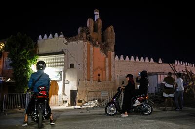 The Kharbouch Mosque in Marrakesh was heavily damaged by an earthquake that hit Morocco on Friday night. EPA 