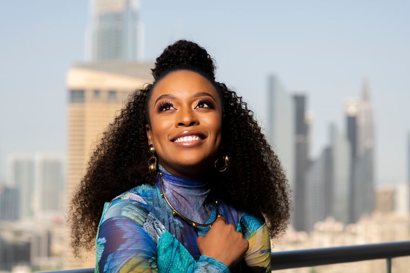 South African actress Nomzamo Mbatha visited her country's pavilion at Expo 2020 Dubai. Issa AlKindy / The National