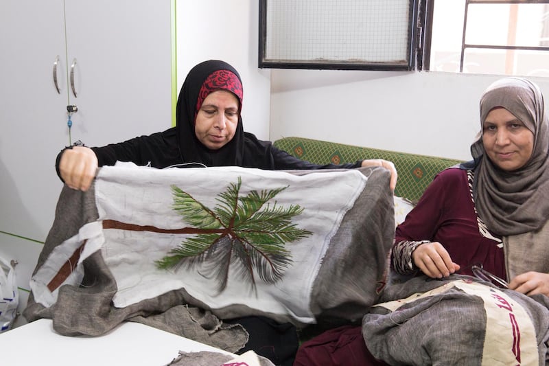 Palestinian women refugees create embroidered scarves for UAE social enterprise 81 Designs 