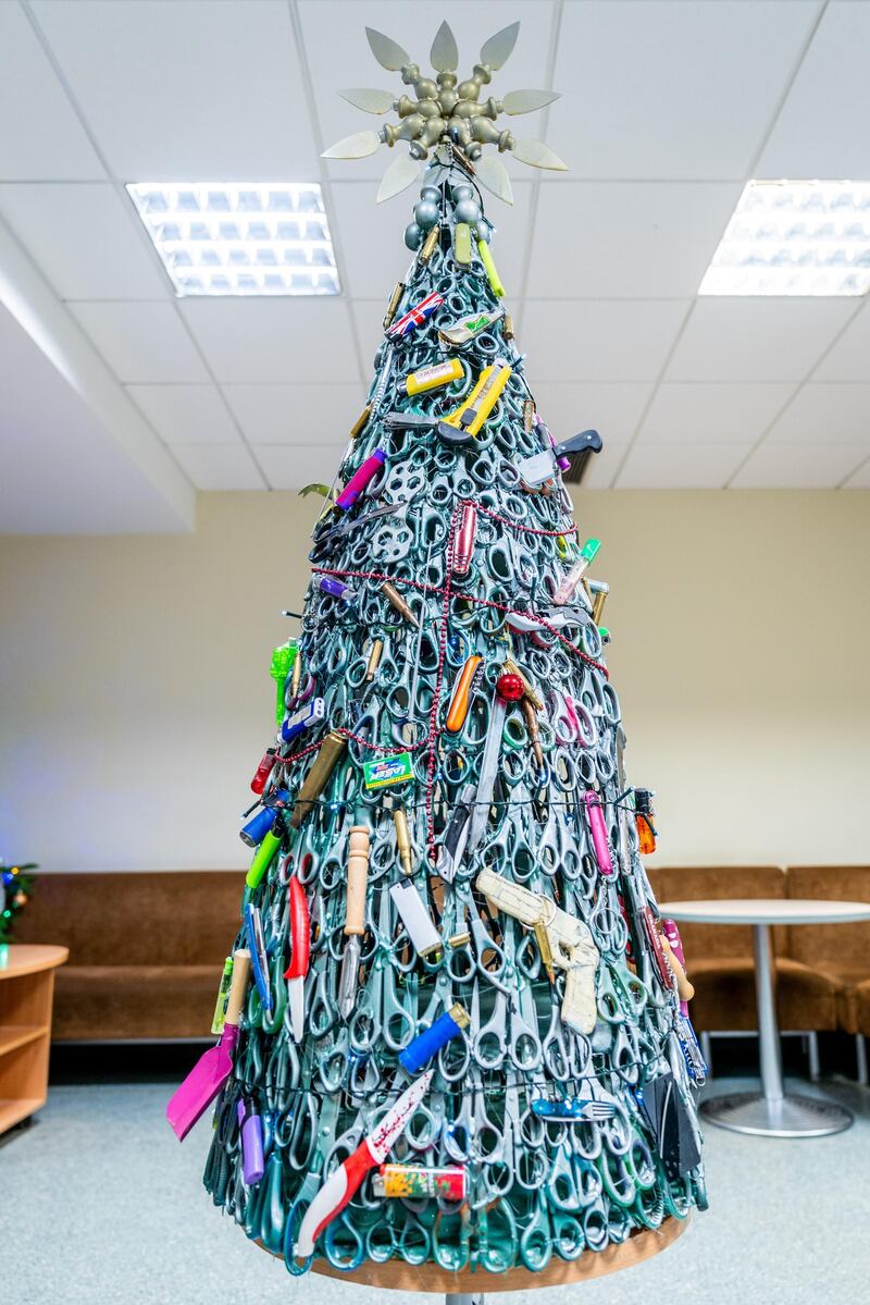 The tree is approximately 1.5 metres tall. Courtesy of Martynas Jaugelavicius, Lithuanian Airports