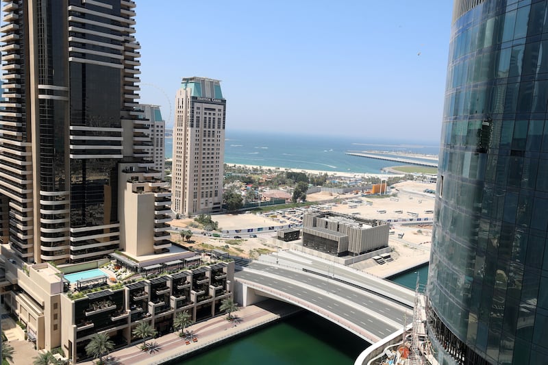 The view from their apartment in Dubai Marina.