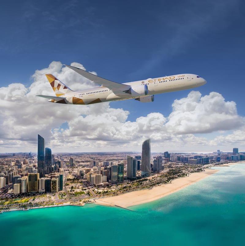 Etihad Airways, the UAE's national airline, is the third best in the world according to AirlineRatings.com. Photo: Etihad