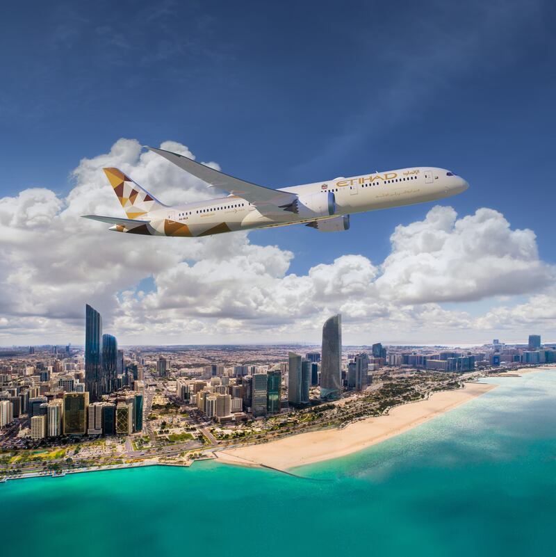 Etihad Airways, the UAE's national airline, is the third best in the world according to AirlineRatings.com. Photo: Etihad