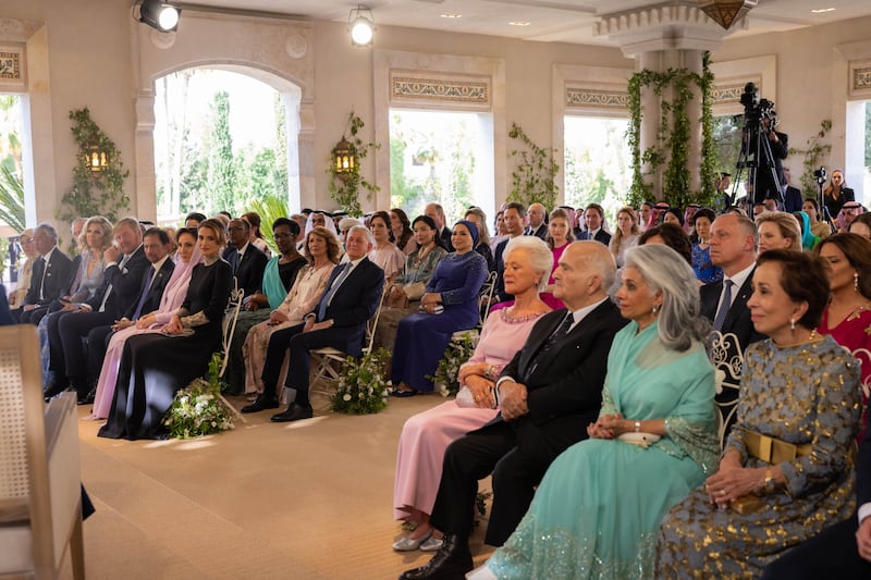 Family and guests at the royal wedding. EPA