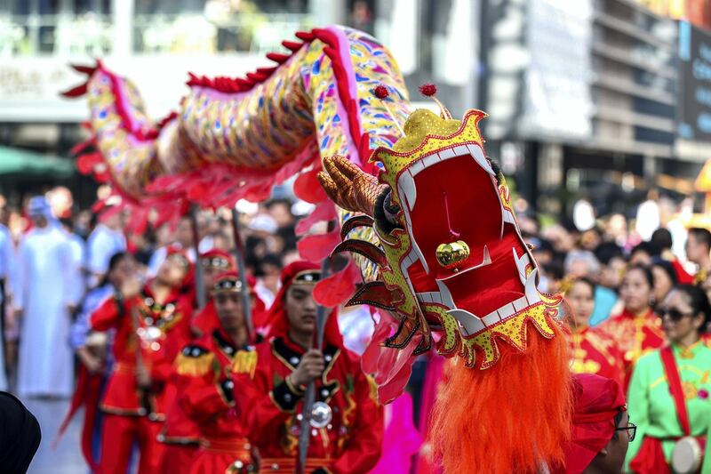 Dubai, UAE, February 16, 2018.  1500 people to attend Chinese New Year parade at City Walk.
Victor Besa / The National
National