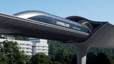 An artist's impression of the Hyperloop Freight Express. Photo: HyperloopTT